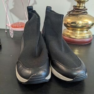 Michael Kors Black Wedge Sneakers